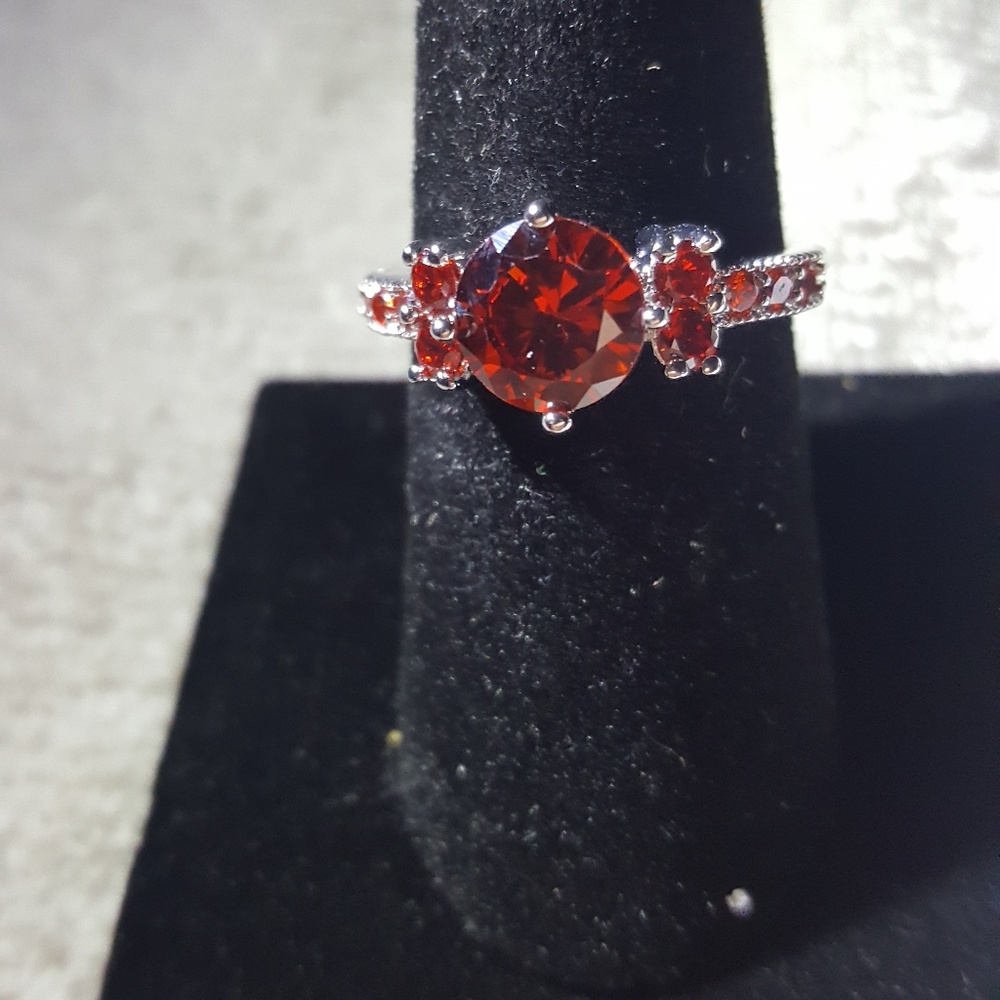 Ruby Red Solitaire Gemstone Fashion Ring SZ 8 NEW